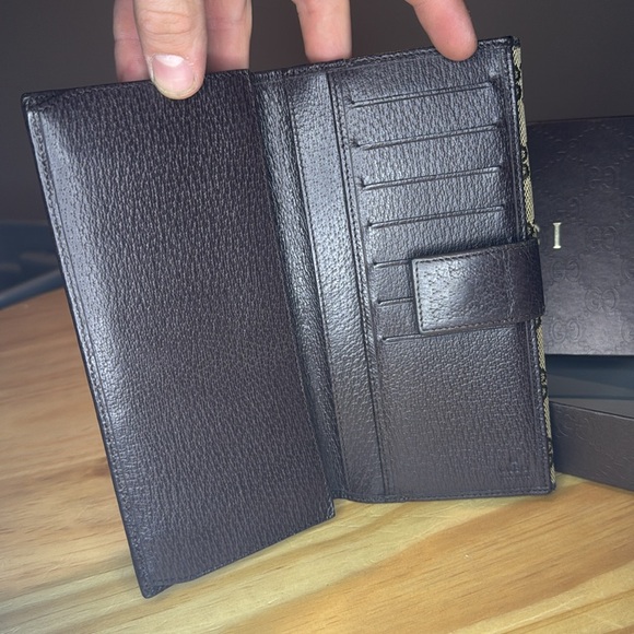 Authentic GUCCI canvas GG Monogram Long Wallet With Box - Picture 4 of 7